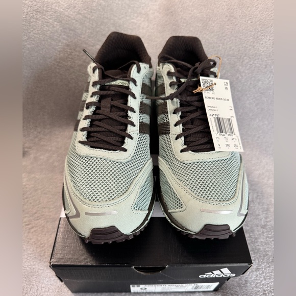 Adidas Women’s Adizero Adios OG Dark Brown Ash Green Sneaker Size 9 - Picture 2 of 9